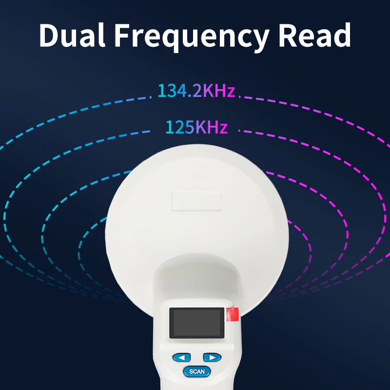 FDX-B 134.2Khz USB 2.0 Blue-Tooth Handheld Storage 20000 Records UID+Time RFID Dog Chipset Reader 125Khz Animal Chip Scanner