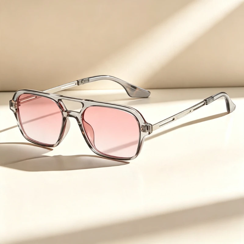Fashionable UV-protective Sunglasses Individualistic Double-girder Popular Shades Glasses Street Photography Party Gatherings