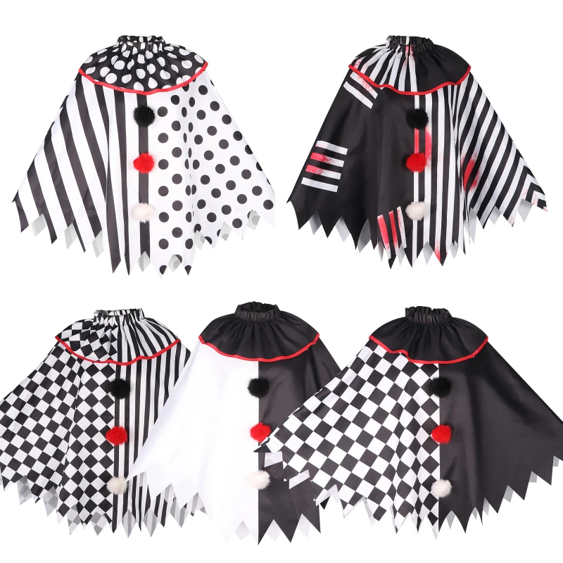 

Adult Circus Scary Clown Costume Halloween Masquerade Party Adult Cosplay Costume Party Role Play Joker Cape Fancy Dress Up