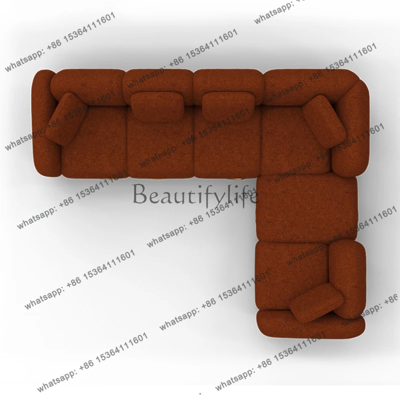 Italian light luxury high-end living room fabric sofa luxury hotel commercial rest area special-shaped sofa combination