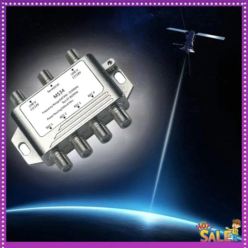 AA87 3入力4出力TV衛星スプリッター 3x4衛星マルチスイッチ FTA LNBスイッチ MS34EZ カスケード衛星分離RF用