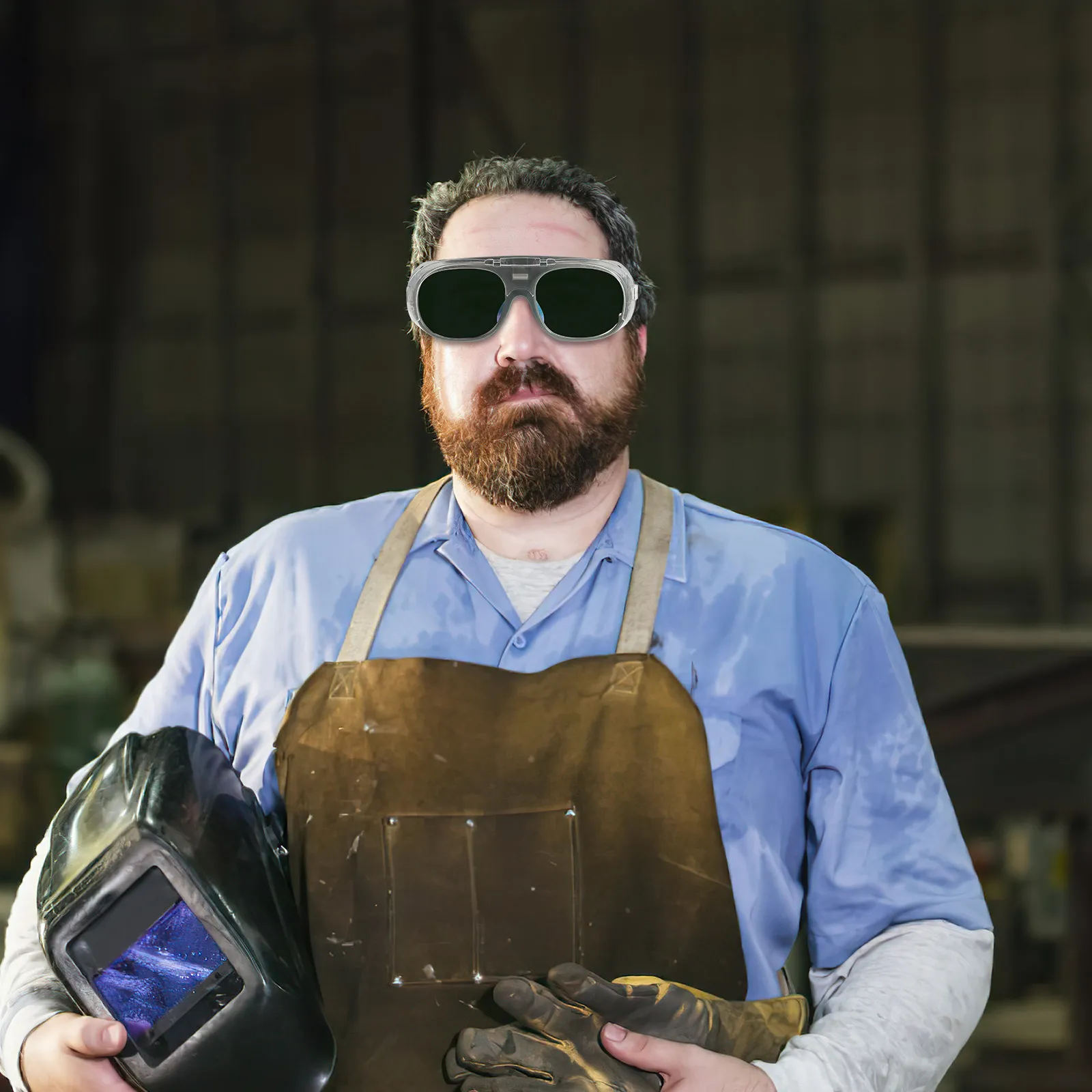 

2 шт. защитных очков для сварки, легкие, эргономичные, с защитой от УФ и ИК-излучения, тонированные, подходят для сварки и резки