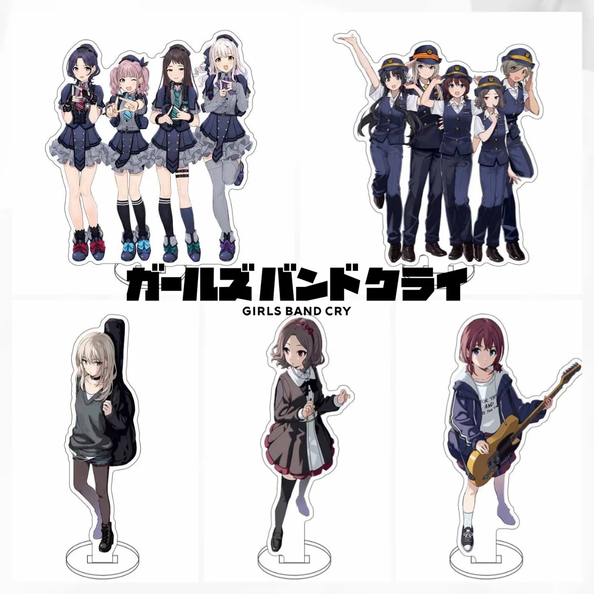 Anime GIRLS BAND CRY Acrylic Stand Model Awa Subaru Iseri Nina Kawaragi Momoka Cosplay Figure Model Desk Decor Prop Fans Gift