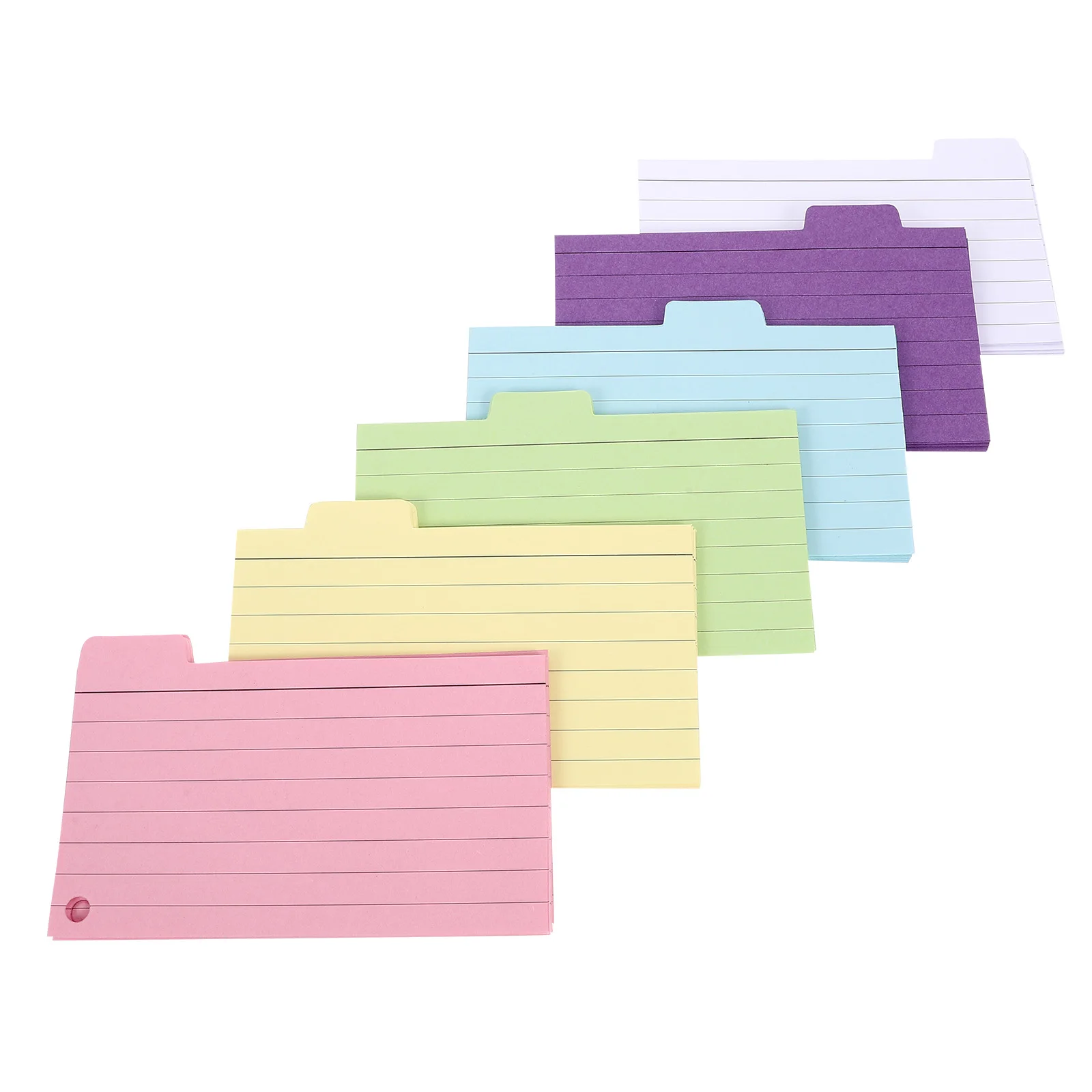 

6Pcs Index Cards Notebook Colorful Lined Note Cards Horizontal Tear-Off Rings Office Study Note Pads for Student Learning Memo