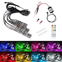 LED Strip Underbody Light Kit Decor Ambient Lamp Waterproof RGB Atmosphere Car Universal Motorcycle Light APP/RF Remote Control
