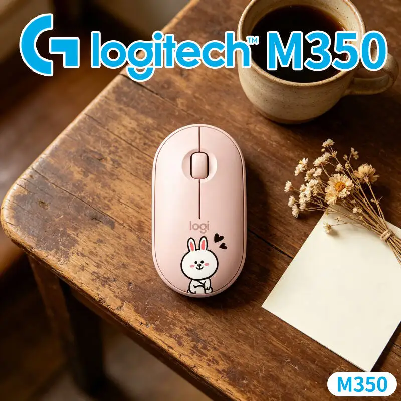 Logitech M350 Ergonomic Quiet Mouse - Comfort Grip, 1000 DPI, 18-Month Battery, Bluetooth Low Energy, Home Work Use