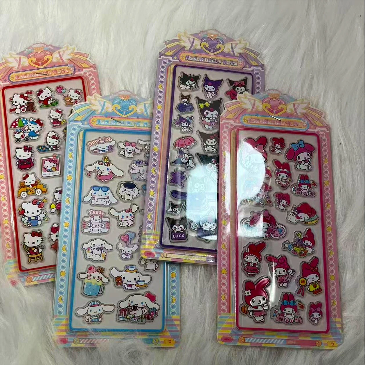 Nowe, modne naklejki 3D Sanrio: Hello Kitty i My Melody, naklejki do dekoracji dziennika i artykułów papierniczych dla dzieci, prezent.