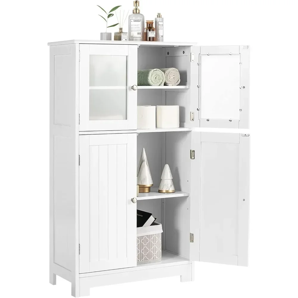 

Bathroom Storage Cabinet with Adjustable Shelf | Freestanding Bathroom Cabinets with Anti-toppling Device