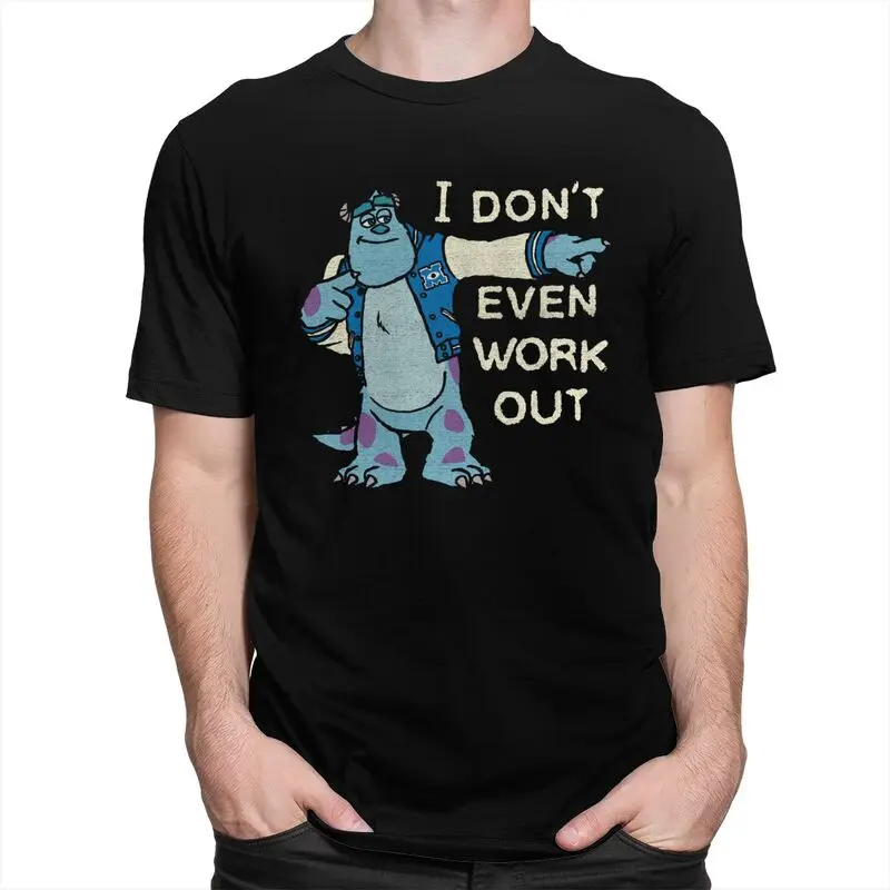 Custom Male Monsters University James P Sullivan T Shirt Short-Sleeve Cotton Tshirt T-shirt Sulley Doesn't Work Out Tees Clothes