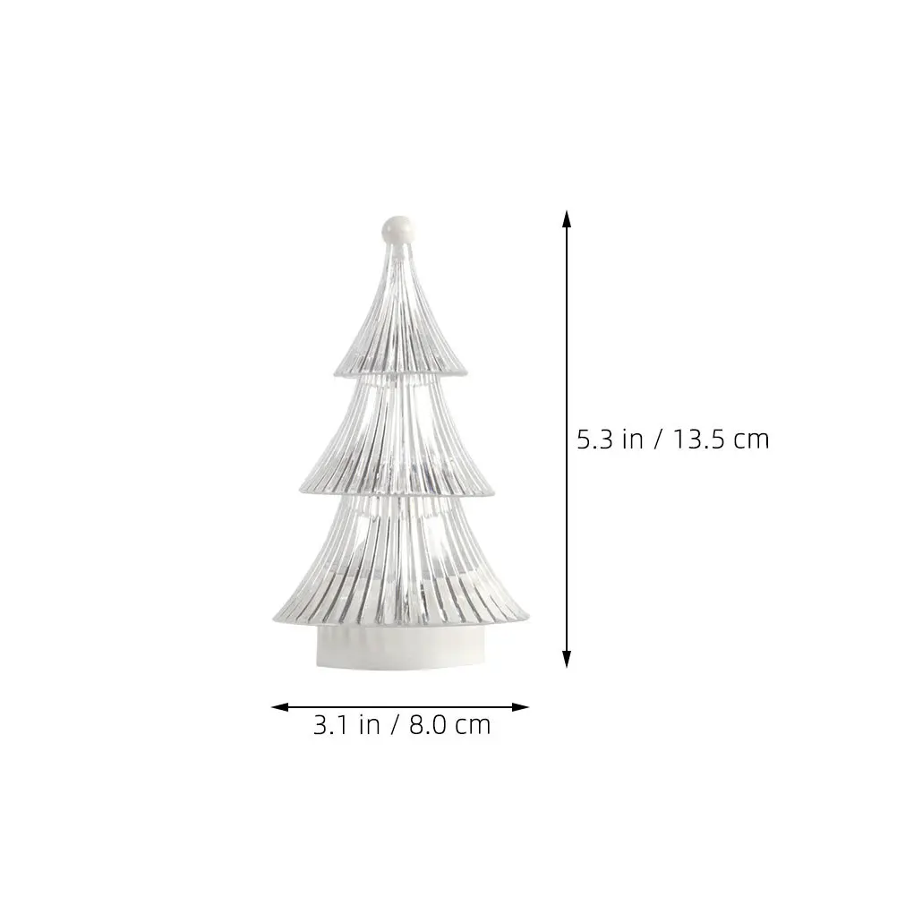 Luminoso mini árvore de natal luz da noite lâmpada de mesa de plástico decoração de mesa lâmpada de árvore de natal luz de mesa bola de vidro luminosa