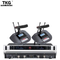 TKG TURE DIVERSITY high quality 640-690MHz UR-3000M uhf dual channel Cordless meeting room wireless conference microphone system