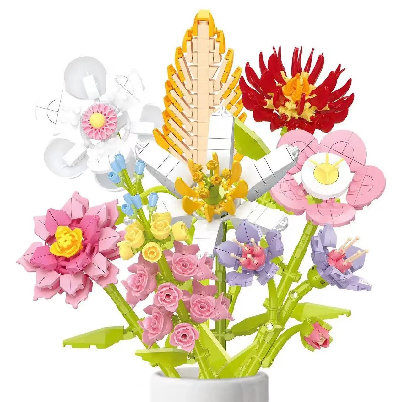 

Имитация роз, строительные блоки, розы, цветок, букет в горшке, 3D модель, украшение для дома, кирпичи, сделай сам, детские развивающие игрушки, подарок