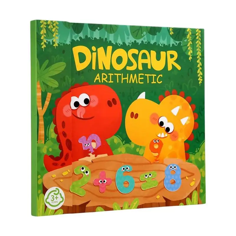 Magnetic Dinosaur Ten Frame Arithmetic Book Early Educational Preschool Manipulative Addition Subtraction Math Toys For Kids