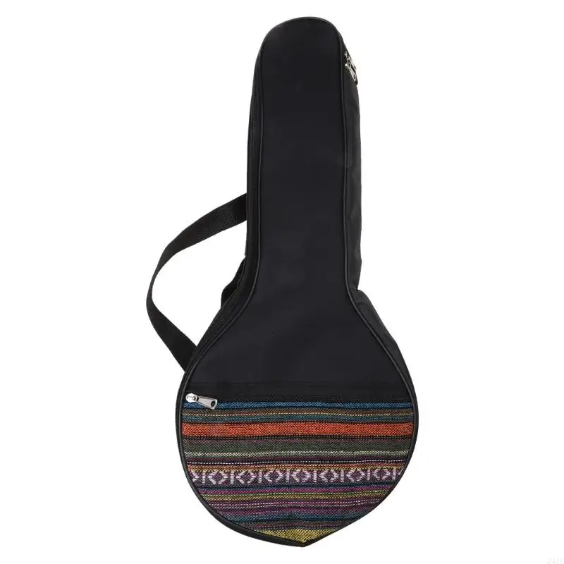 242F 25in 4-Strings Banjo Bag Ethnic Musical Ukulele Tote for Case Cotton Backp