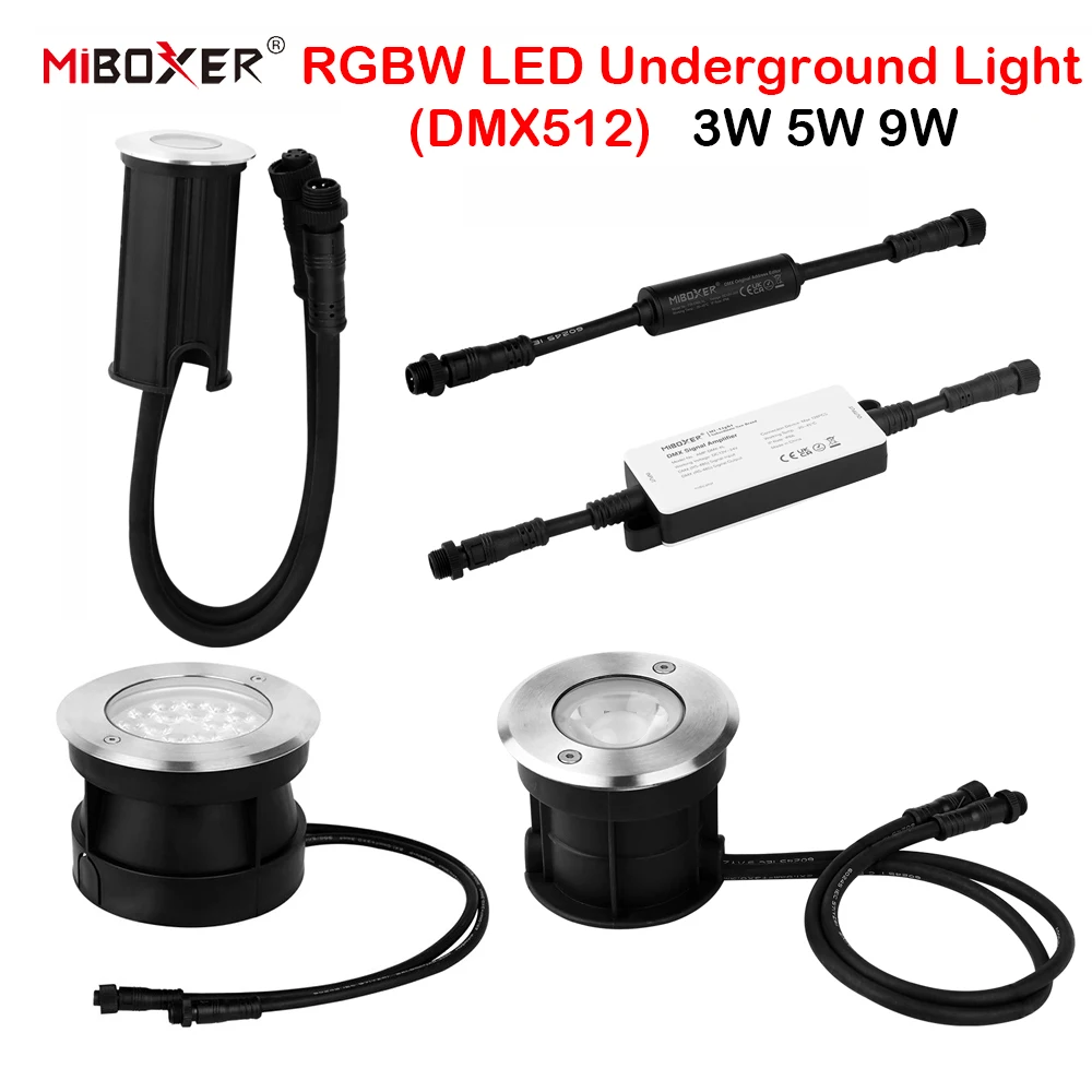 Miboxer 3W 5W 9W RGBW LED Underground Light 24V DMX512 Waterproof Landscape Lamps For Floor Buried Ground Path lights