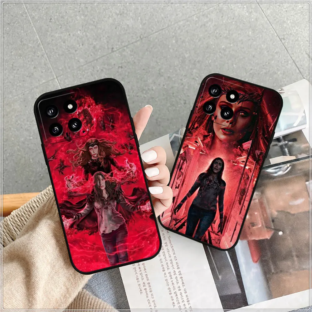 Marvel Wanda Scarlet Witch Case For Xiaomi 14C 13C 12 12C 10 10C 9 9C 9A 9T 8 8A 7A A2Plus A1 K60Ultra K40Pro Black Soft Cover