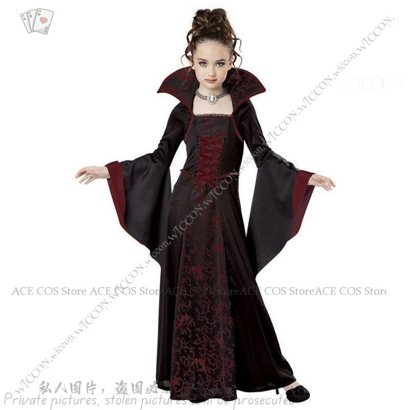 Halloween Cosplay Witch Vampire Costume for Kids Girls Carnival Dress Up Party Children's Performance Clothing Halloween  Party