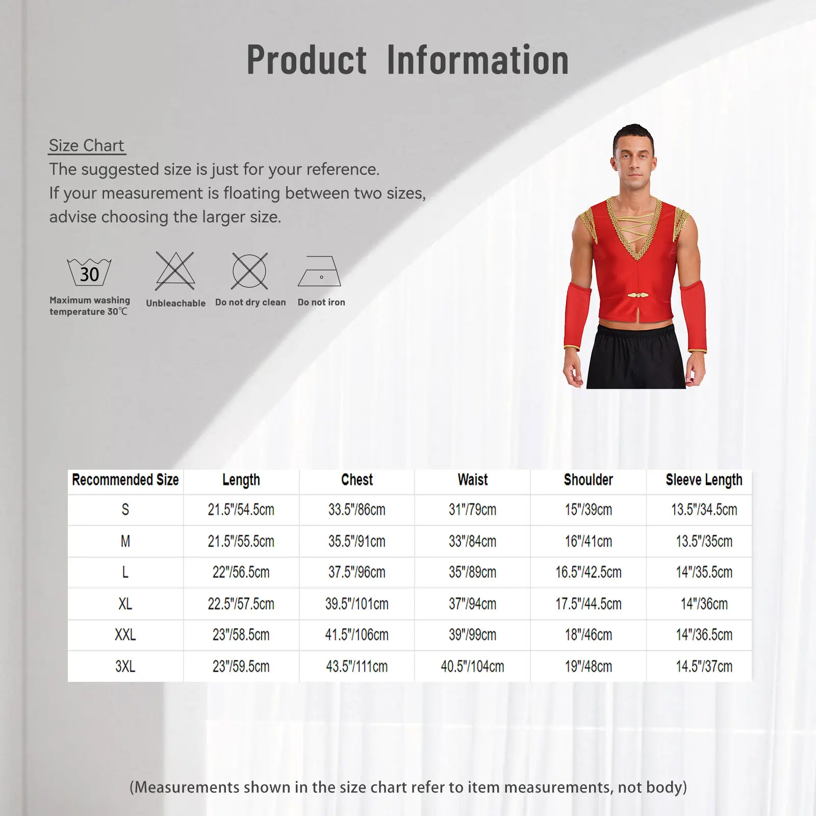 Mens Ballet Prince Dance Costume Sleeves V Neck Gold Trim Frog Button Vest Waistcoat with Sleeves for Halloween Medieval Cosplay