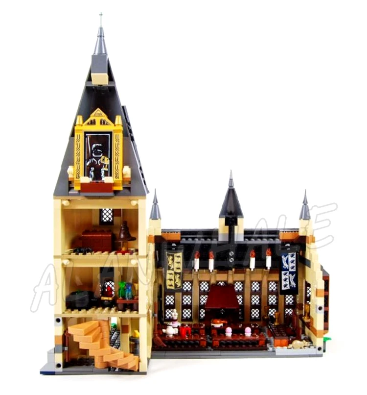 938pcs Magical World of Wizards School Great Hall 4-level Tower Caslte Boat 11007 Building Blocks toy Compatible With Model