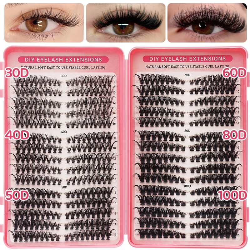 DIY Manga Spiky Cluster Wimpernverlängerungen, Natürliche Mega-Volumen Einzelne Vorgeschnittene Segmentierte Wimpern für Augen-Make-up zu Hause – Detail 13