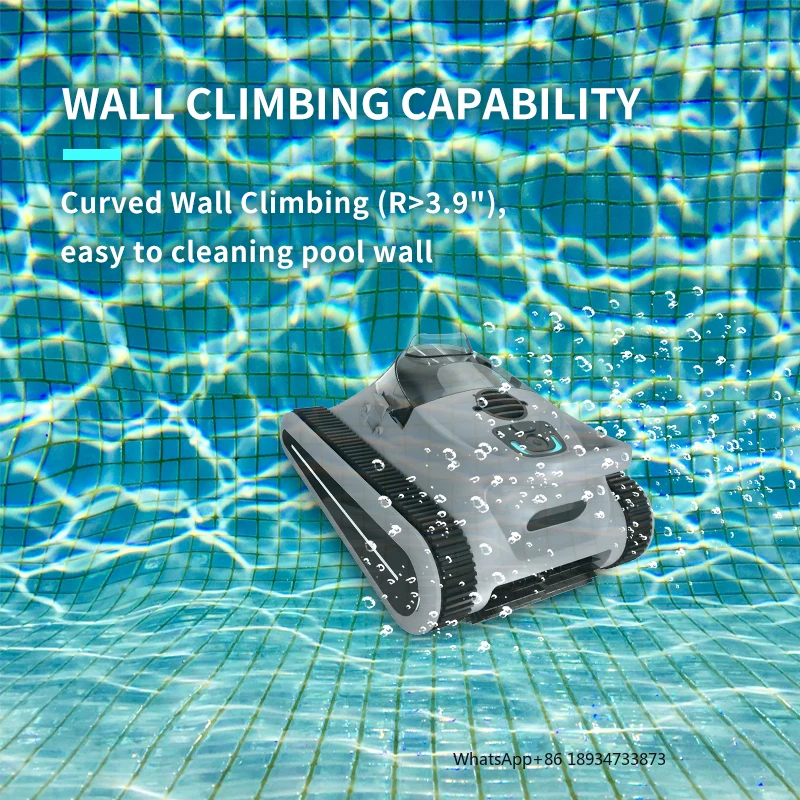 Robot de limpieza de piscinas de pared de escalada automática inteligente con carga rápida y batería de larga duración