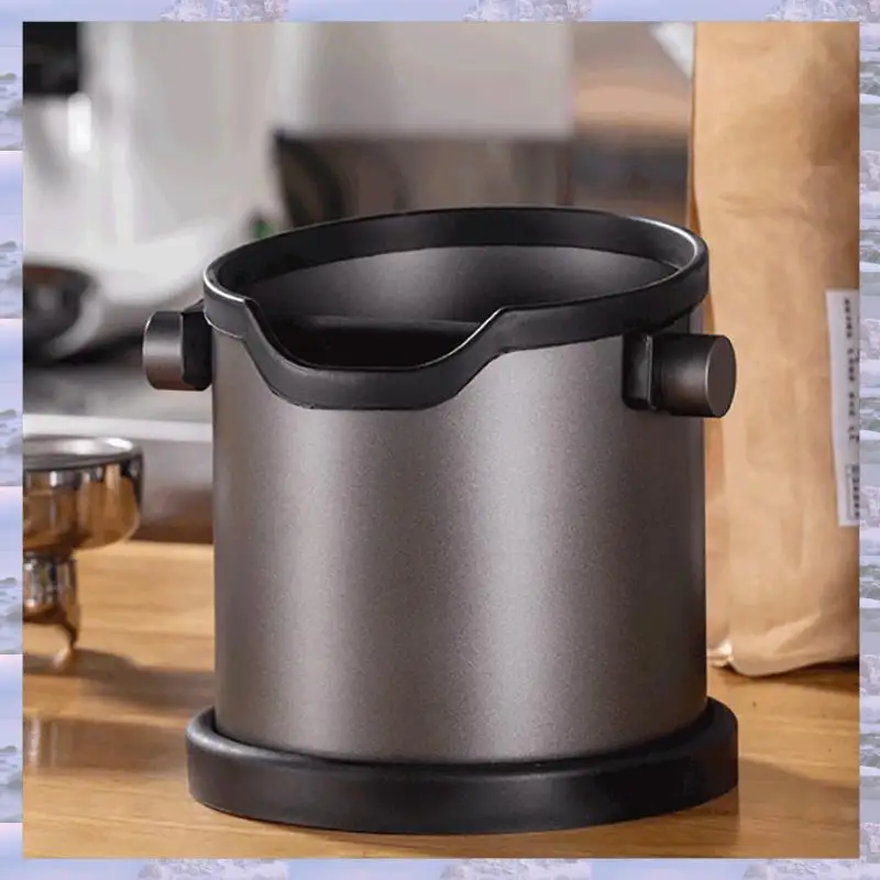 2025-Espresso Grind Container Stainless Steel Coffee Knock Box Anti Slip Coffee Grind Dump Bin Waste Detachable Knock
