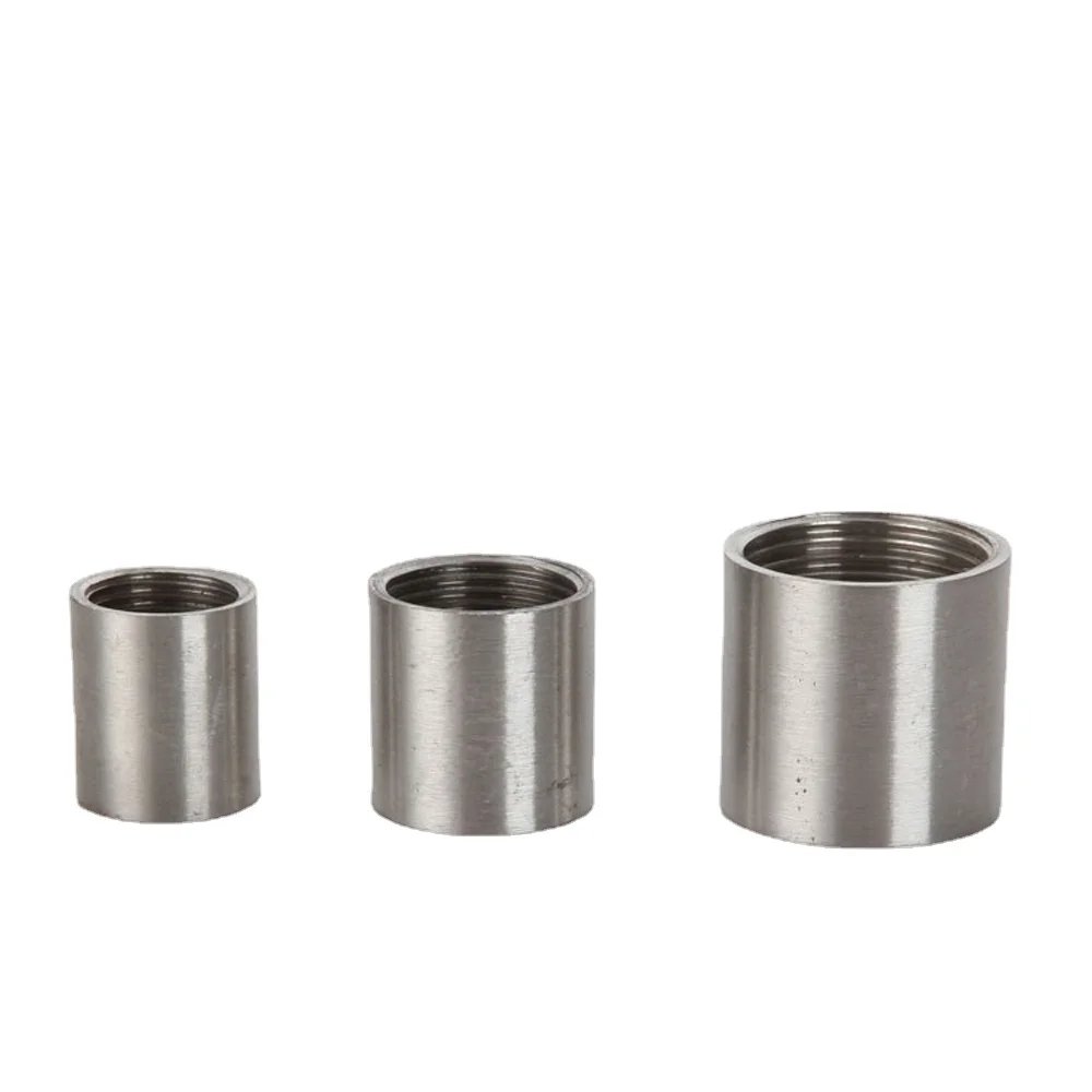 

1/8" 1/4" 3/8" 1/2" 3/4" 1" 1.5" 2" 3" 4" BSPT Female Round Coupling Plumbing Connector 201 304 316 Stainless Steel Pipe Fitting