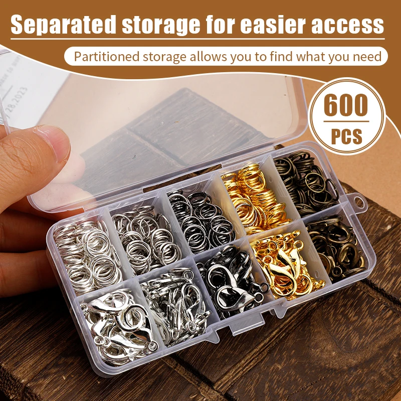 

Zxiixz 500 шт. открытые кольца для прыжков 100 шт. застежки-омары крючки разъемы для изготовления ювелирных изделий DIY браслет ожерелье комплект ювелирных изделий