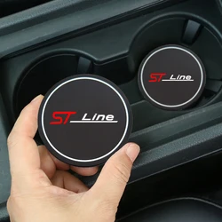 Posavasos de 2 piezas para coche, alfombrilla antideslizante impermeable para taza de agua, almohadilla para bebidas para ford st line stline fiesta, estilo de coche