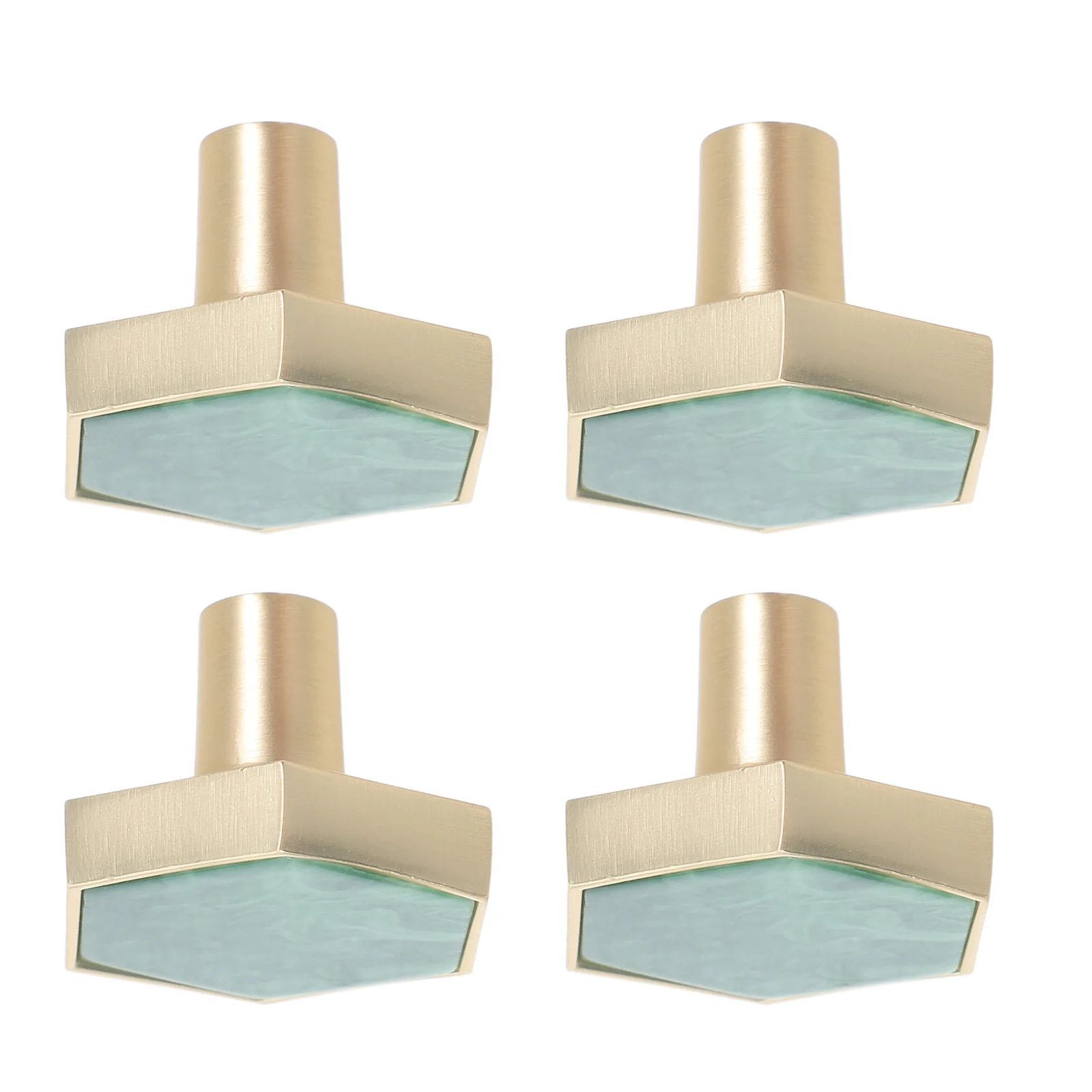 

4Pcs Brass Alloy Hexagon Handle Single Hole Drawer Pulls Cabinet Wardrobe Door Knobs Decorative Hardware Closet Handles Pull