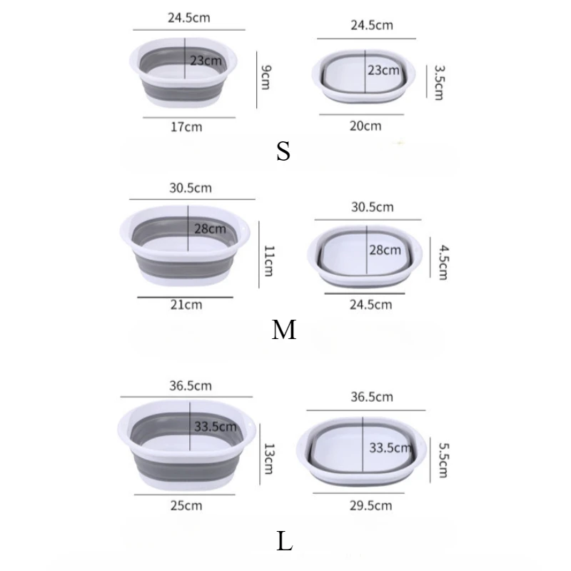 Plastic Folding Basins Portable Wash Basins Folding Laundry Tub Adult Baby Bath Basin Bathroom Kitchen Accessories Wash Basin