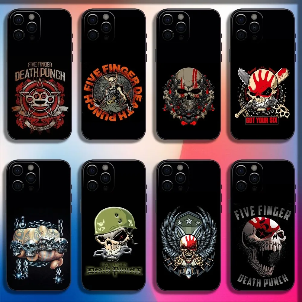 

Five F-Finger D-Death Punch Phone Case For iPhone 16,15,14,13,12,11,Pro,X,XS,Max,XR,Plus,Mini Soft Black Cover
