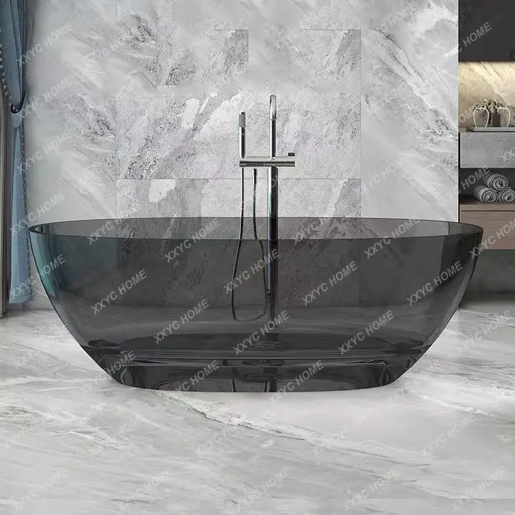 

Прозрачная ванна JJ из цветной полимерной смолы, отдельно стоящая интегрированная двойная ванна для дома и отелей