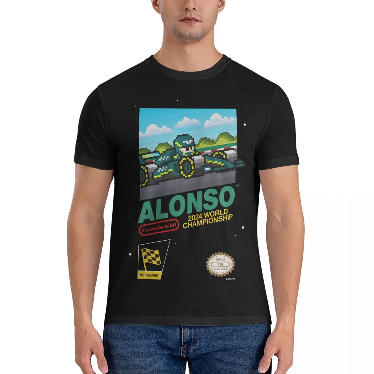 Fun 2024 Formula 1 F1 Videogame T-Shirt Men O Neck 100% Cotton T Shirt Fernando Alonso Short Sleeve Tee Shirt Gift Idea Clothing