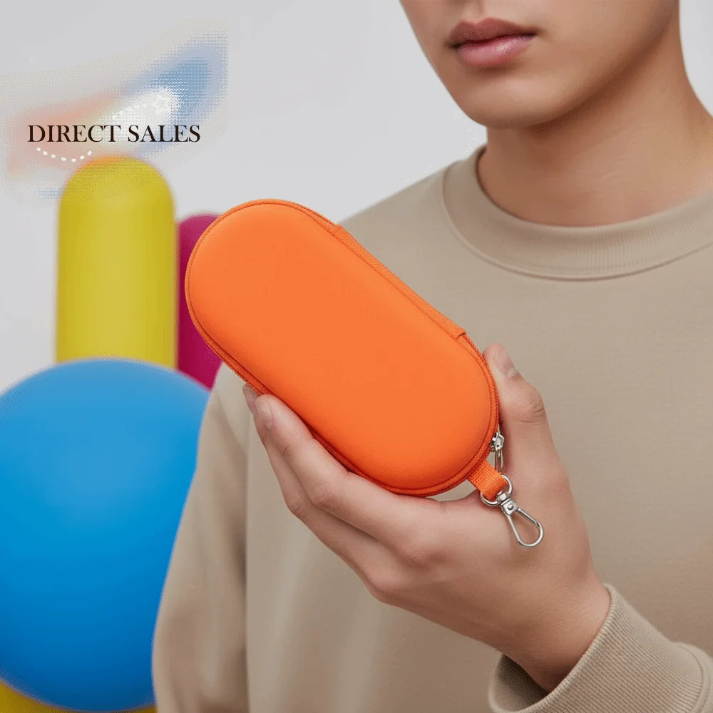 Waterproof PU Dual Slot Glasses Pouch Oval Shape Anti Crush Sunglasses Case Soft Lining Hangable Hook Eyewear Organizer