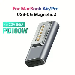 USB Type-C Magnetic PD Adapter for Magsafe 1 2 MacBook Air Pro LED Indicator 100W Fast Charging Magnetic Plug Adapter