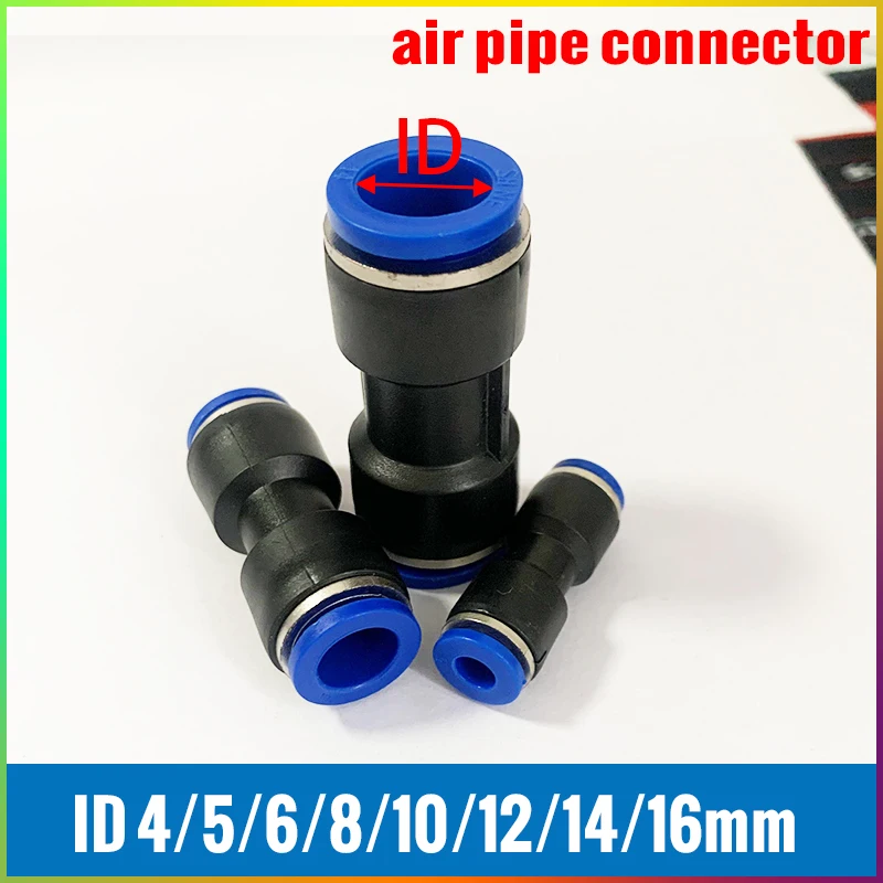 

ID8-12mm Pneumatic Air Connectors Quick Connectors Straight Gas Fitting PU Tracheal Connectors Hose Straight Push in Fitting