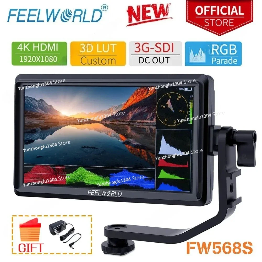 FEELWORLD FW568S 6-дюймовый 1920x1080 IPS FHD LCD-монитор для камеры с входами/выходами 3G SDI и 4K HDMI для YouTube и гимбал-ригов