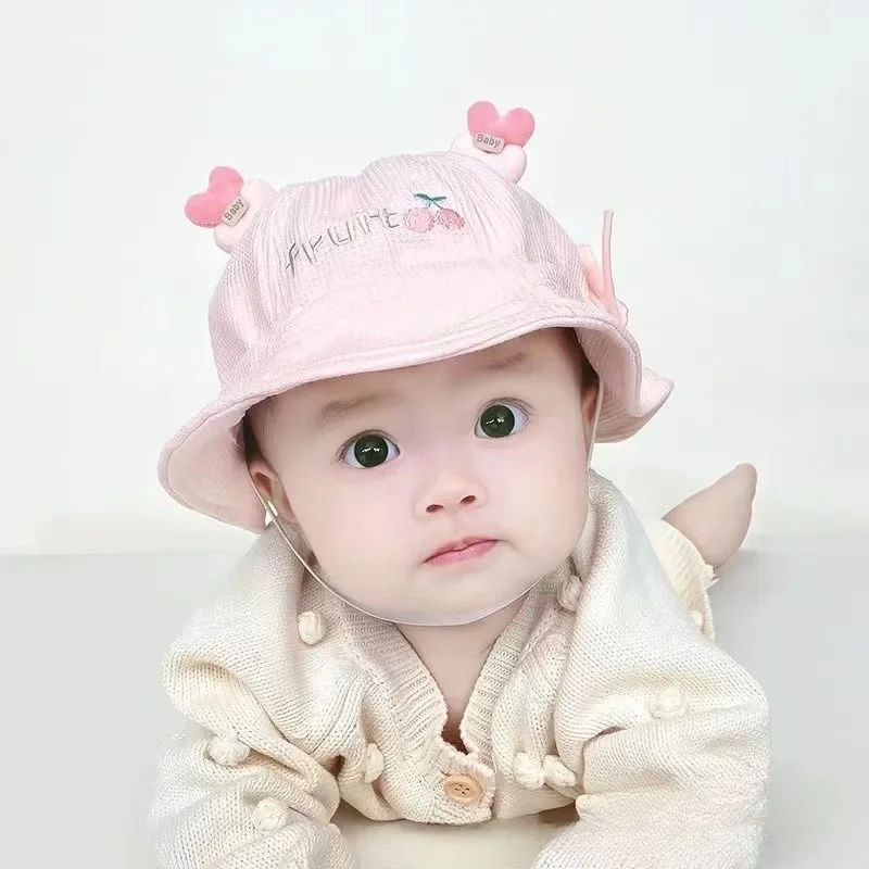 Cute Baby Bucket Caps for Boys Girls Breathable Infant Fisherman Hat Summer Toddler Panama Hat Sun Cap