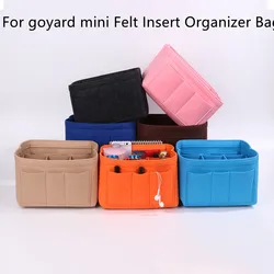 Felt Insert Bag Fits For goyards mini tote Handbag Liner Felt Cloth Makeup Bag Support Travel Portable Insert Purse Organizer