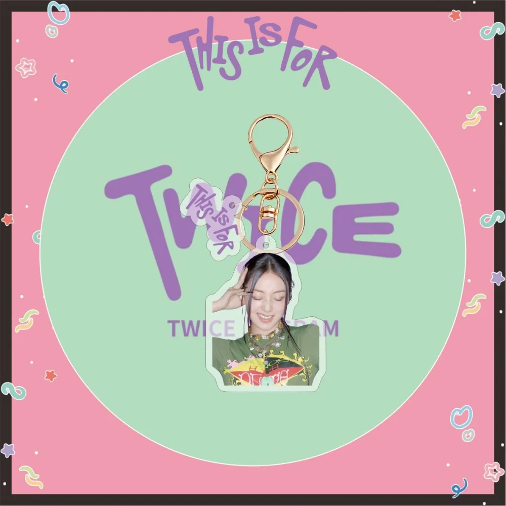 KPOP المعبود مرتين هذا مخصص لألبوم Merch المفاتيح للنساء الرجال Kawaii الاكريليك حلقة رئيسية حامل الهدايا حقيبة السيارة إكسسوارات جذابة