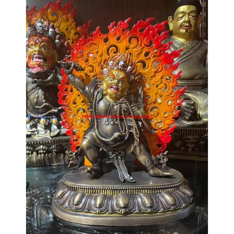 Rare Tantric Buddha statue # Vajrapani Vajra Bodhisattva Tibet Nepal Professional temple Buddhism Buddha Altar Worship 23cm