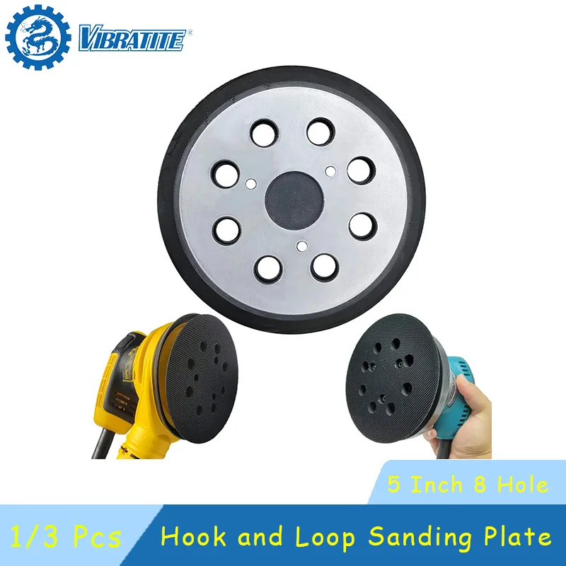 

5-дюймовые 8-отверстные сменные шлифовальные круги (1/3 шт.) на липучке для орбитальных шлифовальных машин Porter Black & Decker, для деревообрабатывающего инструмента