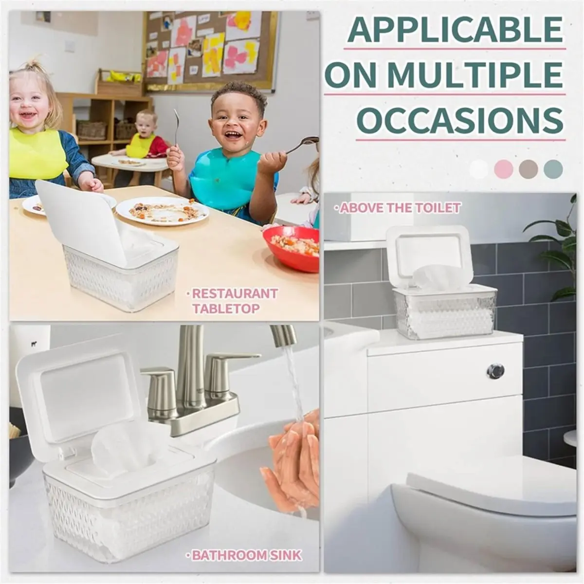 A24I Wipes Dispenser,Wipe Holder for Baby & Adult, Seal-Designed Wipes Container for Bathroom Keep Diaper Wipes Freshs