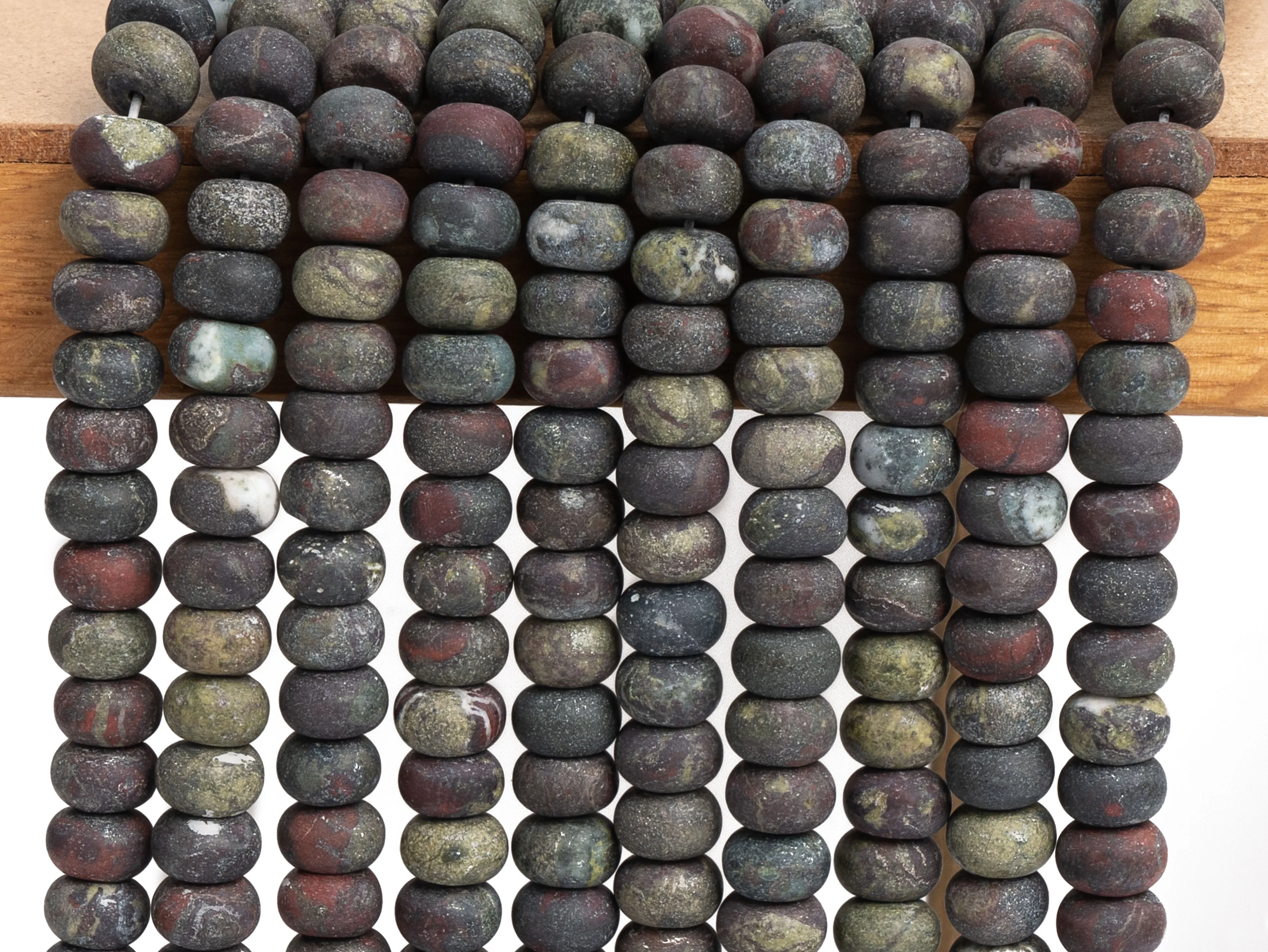 Matte Dragon Blood Jasper Beads AAA Genuine Natural Gemstone Rondelle Size Options 6/8/10mm for Jewelry Making