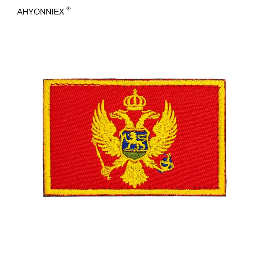 AHYONNIEX 1PC Fabric Flag Patch South Sudan Montenegro Bosnia Sierra Leone 3D Sticker For Jacket Jeans Clothing DIY