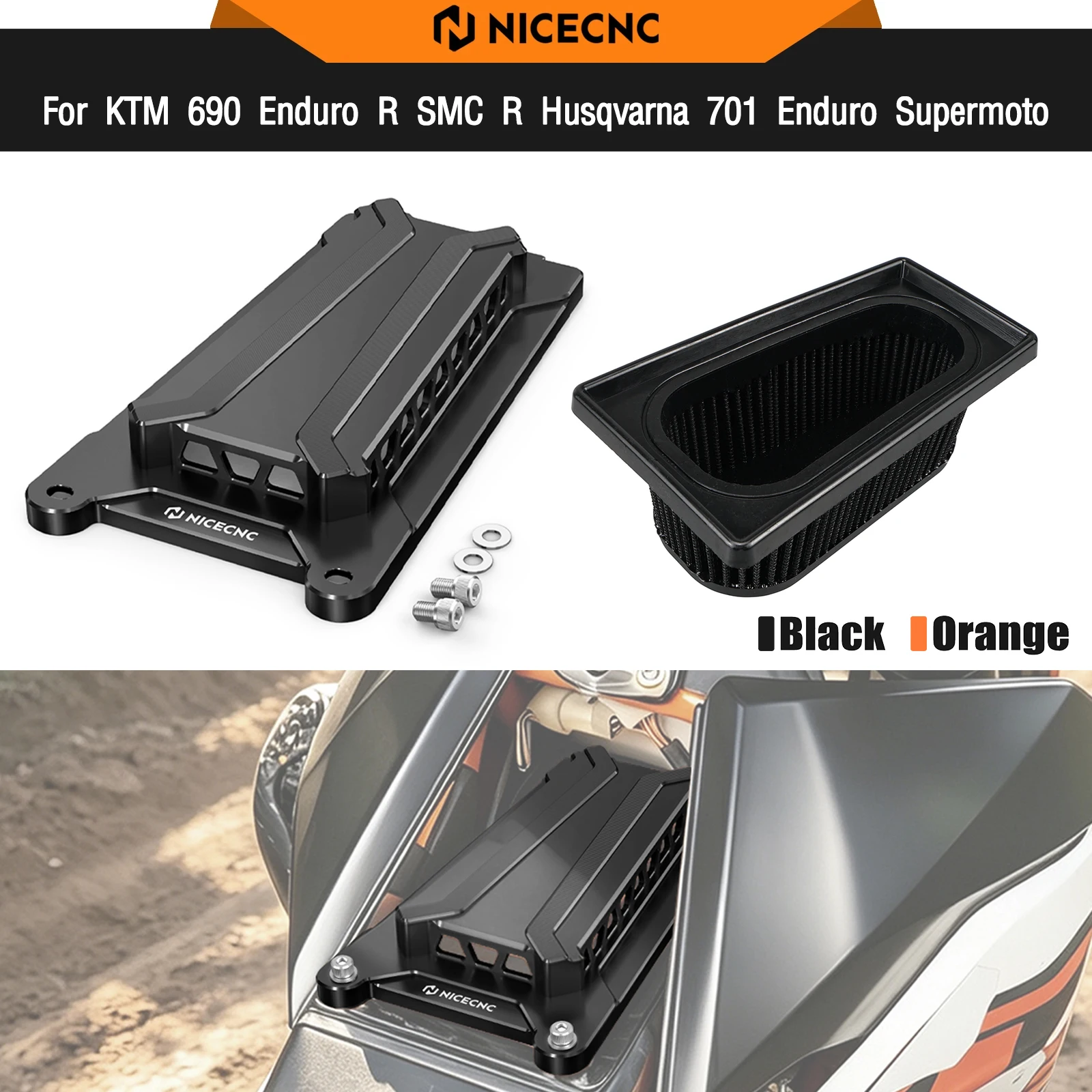 For KTM 690 Enduro R SMCR 690 Rally 2008-2025 High Flow Air Filter Box Cover Husqvarna  701 Enduro Supermoto 2016-25 GasGas 700