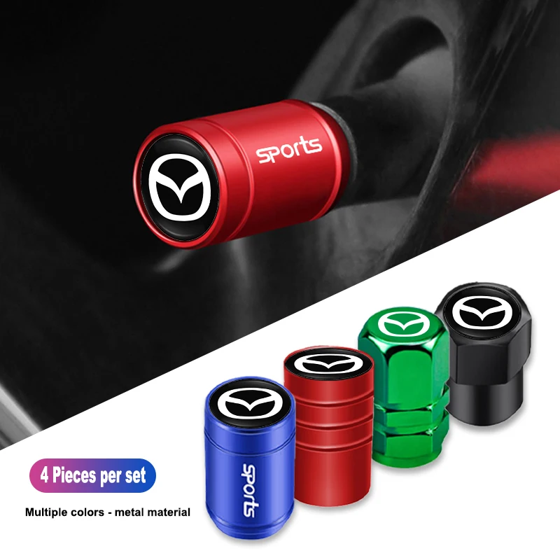 

Металлические колпачки для ниппелей автомобильных шин, алюминиевые заглушки для воздушных клапанов колес для Mazda 2, 6, 3, CX5, CX80, CX70, CX90, MX30, CX60, CX50, CX30, BT50