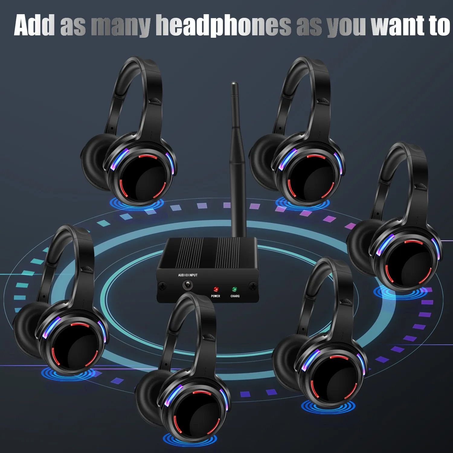 RF Silent Disco Wireless Headphones System