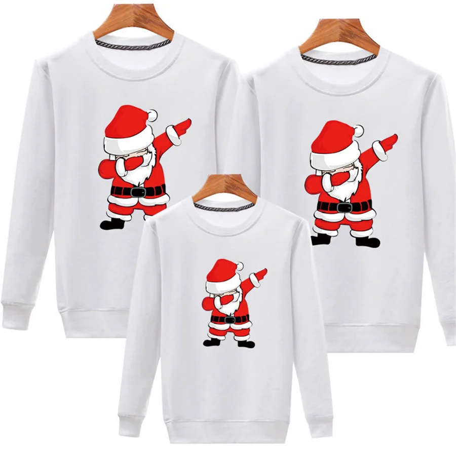 Fashion Christmas Sweaters High Quality Sweatshirt Tops Christmas Pajamas Family Mother Baby Daughter Cotton Matching Clothes